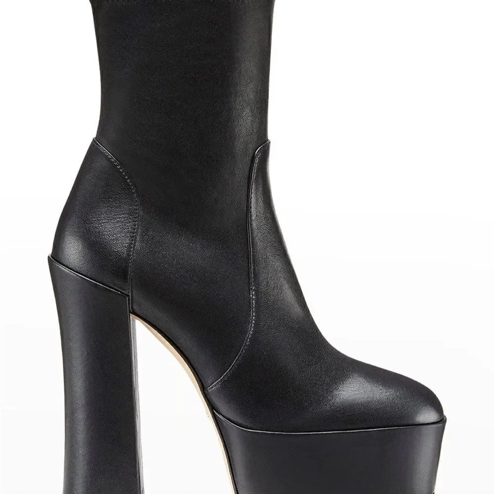 Women’s Stuart Weitzman stretch platform sky, high booties size 10 made Spain